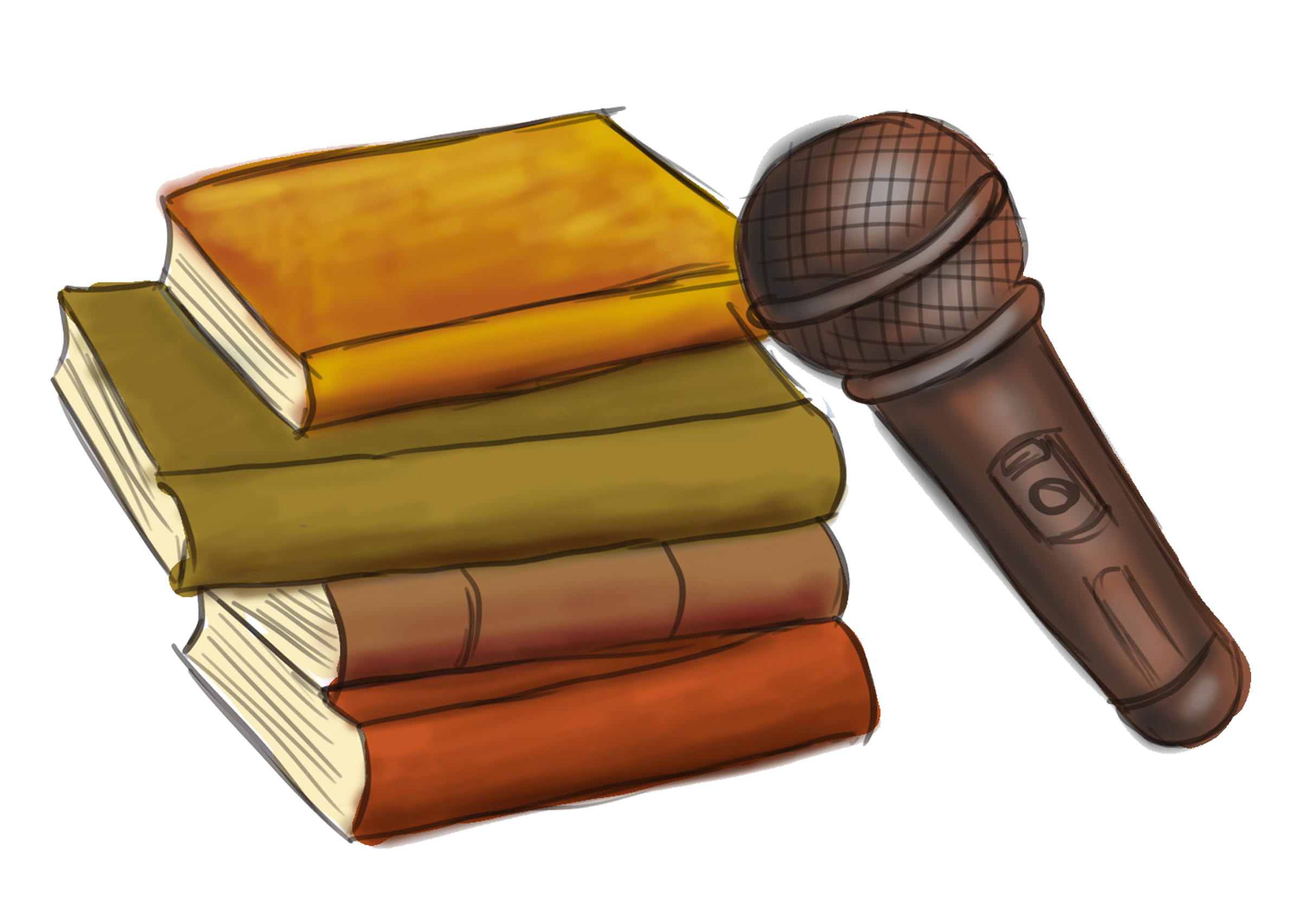 books and mic copy